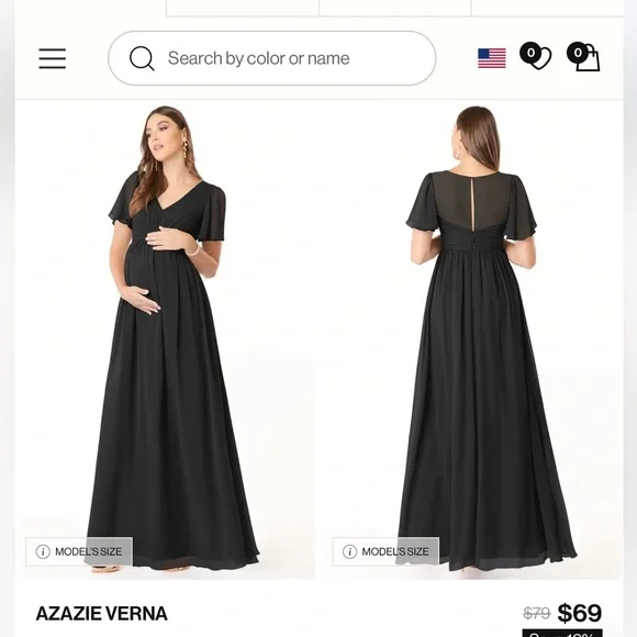 Azazie Verna Maxi Dress in Black - Picture 1 of 2
